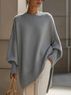 Oversized Draped Wide-Neck Sweater