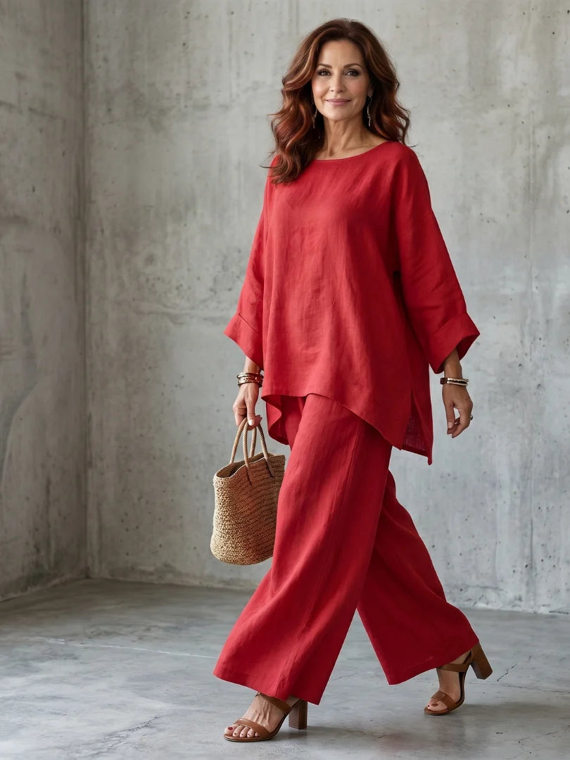 Oversized Tunic Wide Leg Pant Set