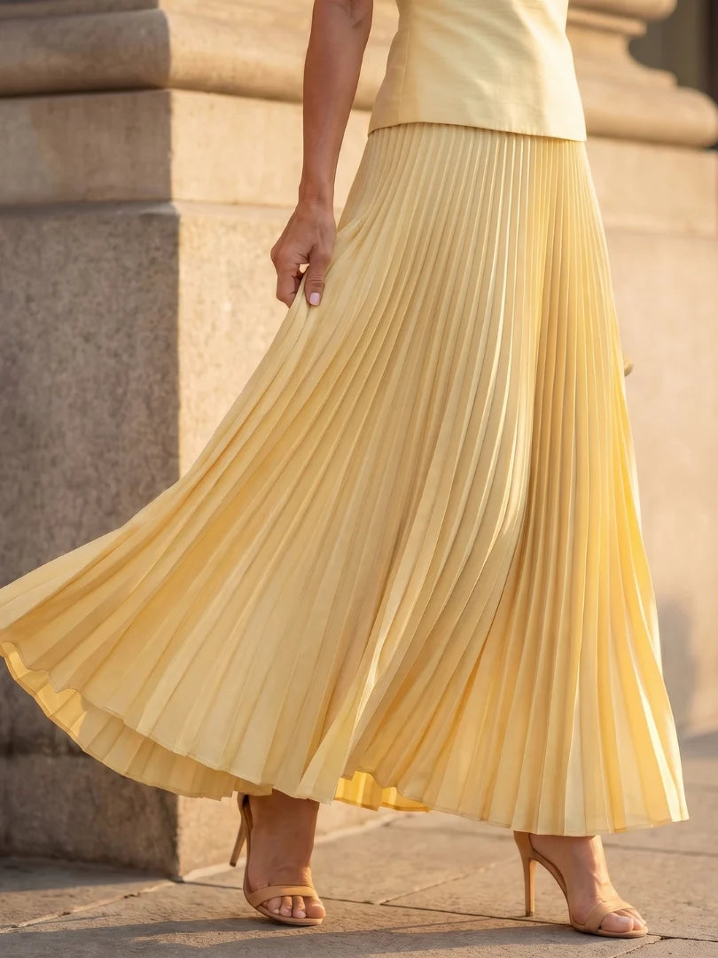 Structured Bodice Pleated Skirt Set