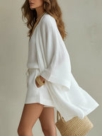 Lightweight Layered Top & Shorts 3-Piece Set
