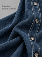 Denim Button Front Maxi Dress