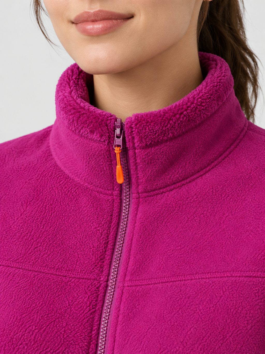 Relaxed Mock Neck Full-Zip Jacket