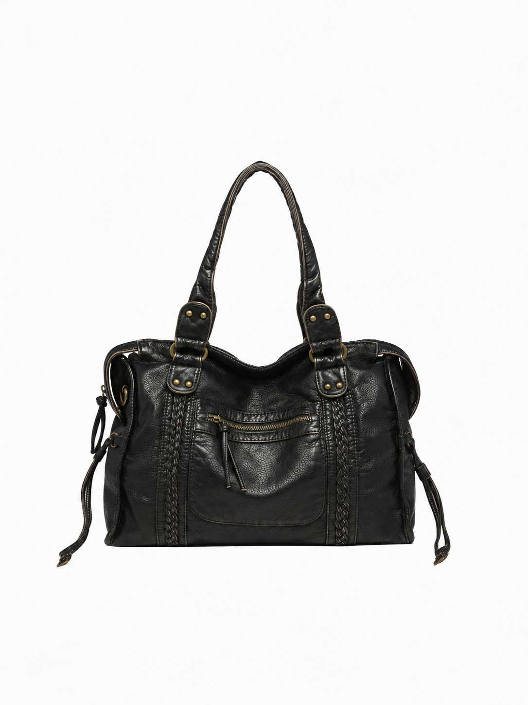 Vintage Woven Leather Shoulder Bag