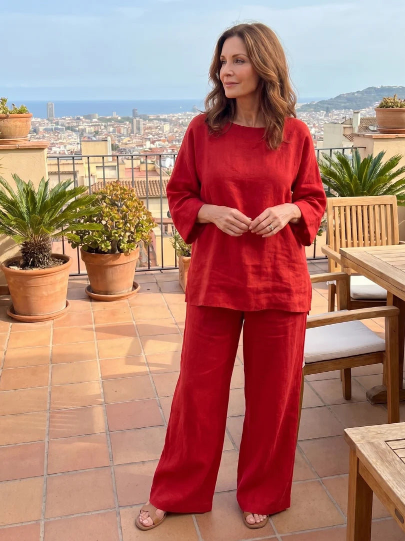 Oversized Tunic Wide Leg Pant Set