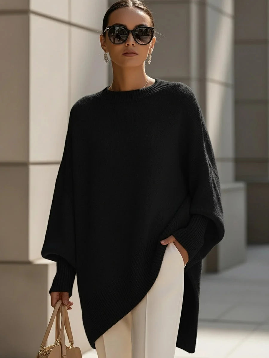 Oversized Draped Wide-Neck Sweater