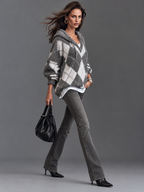 Elegant Knitted Long-Sleeve Hooded Sweater