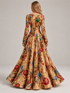 Christmas Ornament Print Maxi Dress