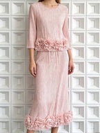 Elegant Floral Applique Skirt Set