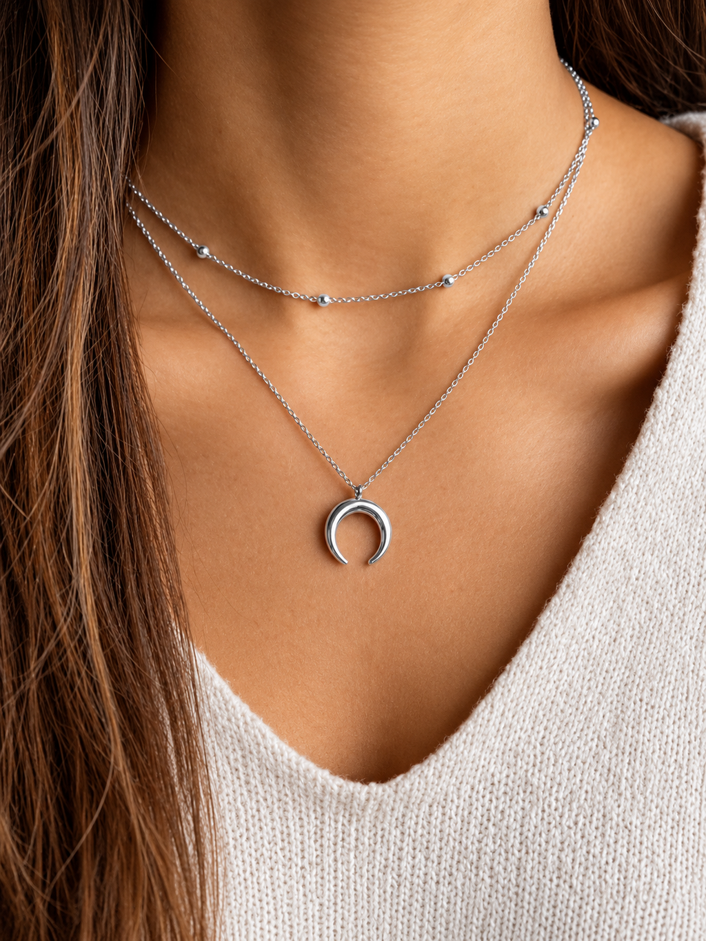 Double Necklace with Moon