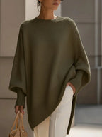 Oversized Draped Wide-Neck Sweater