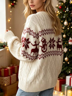 Cozy Christmas Reindeer Knit Sweater