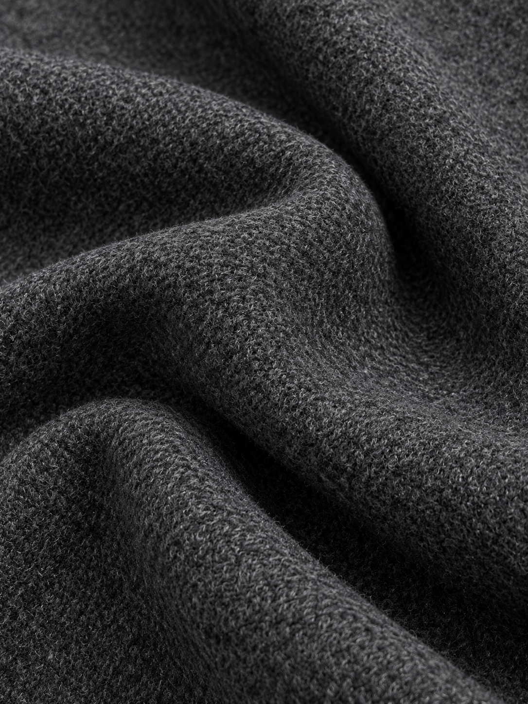 Woolen Draped Neck Asymmetric Button‑Front Jacket