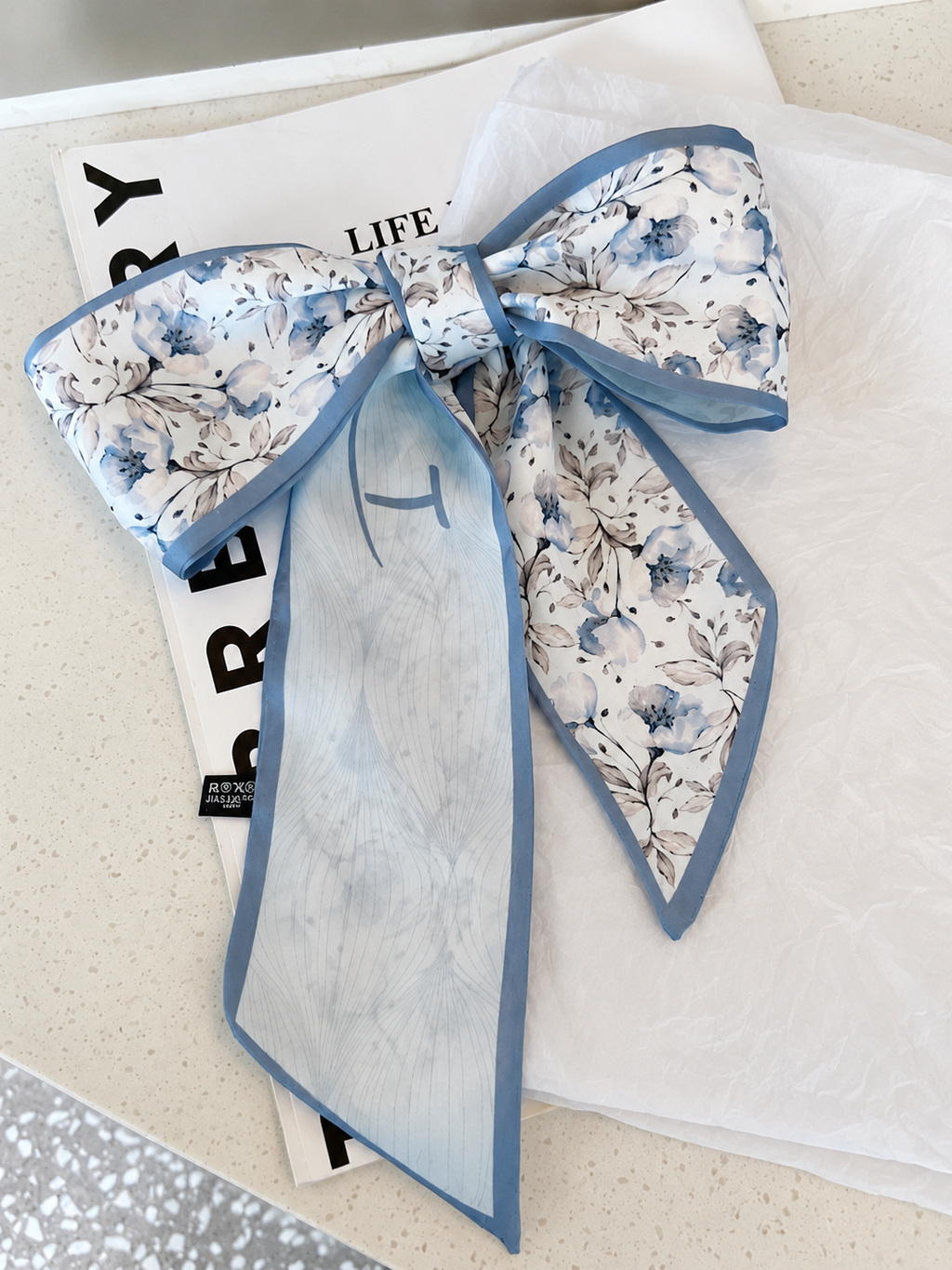 Double Layer Printed Scarf - Hair, Neck & Bag Accessory