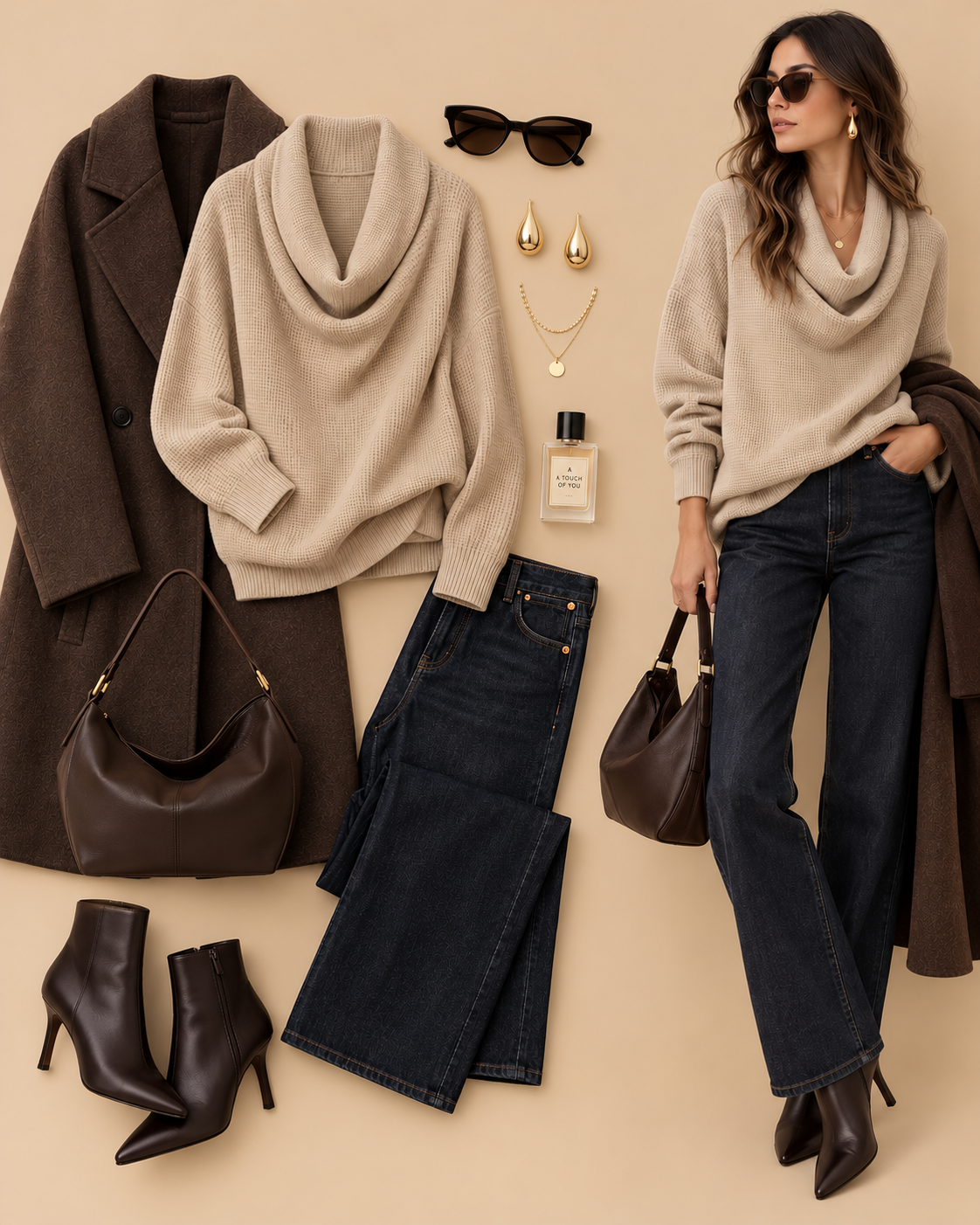 Retro Casual Duffle Collar Waffle Knit Loose Sweatshirt
