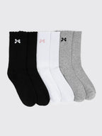 Bow Embroidery Crew Socks