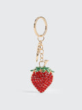 Rhinestone Strawberry Keychain