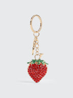 Rhinestone Strawberry Keychain