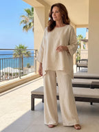 Oversized Tunic Wide Leg Pant Set