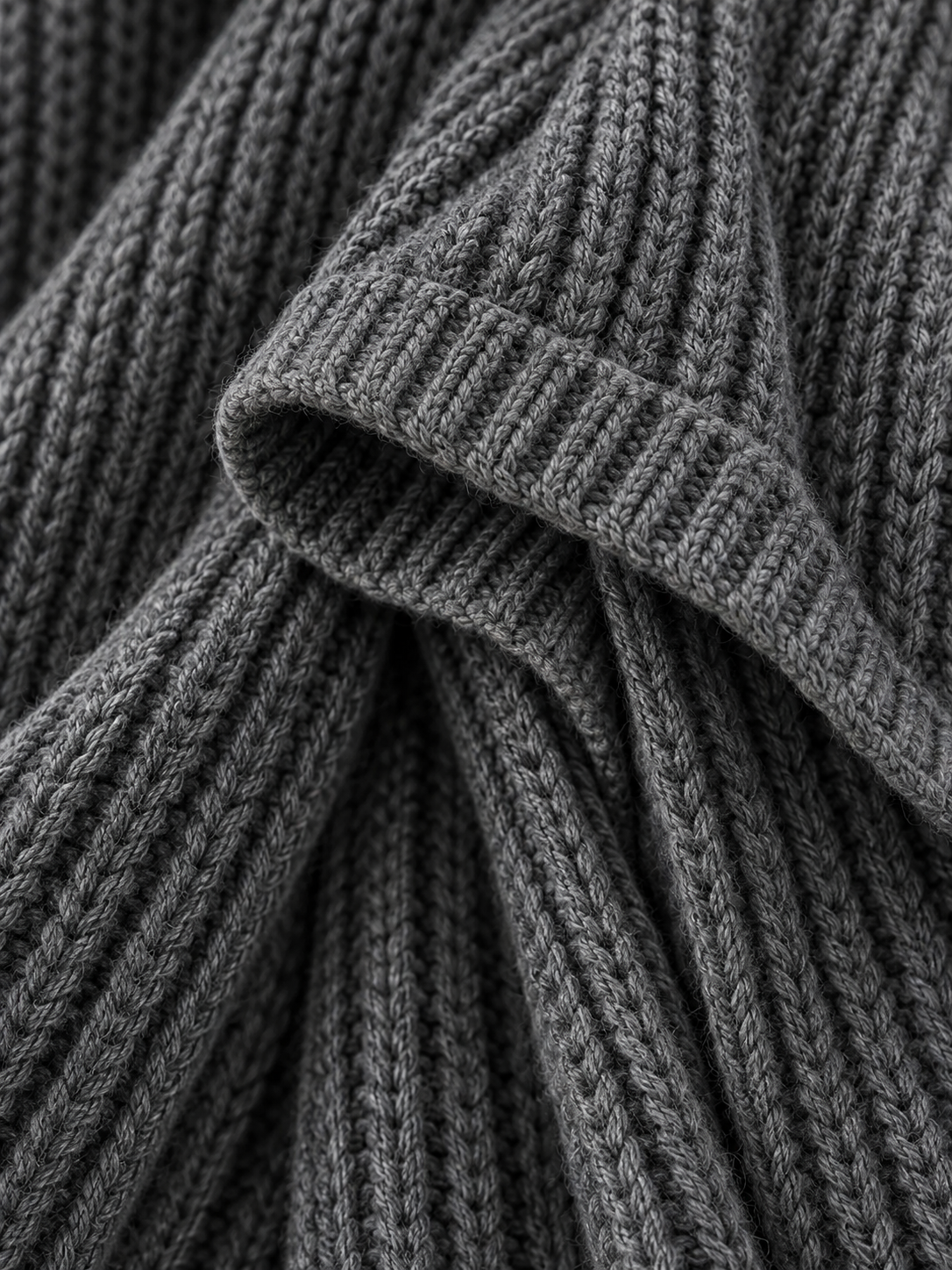 Hooded Chunky-Ribbed Knit Cardigan