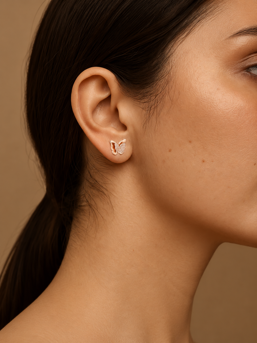Rose Butterfly Earrings