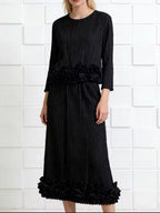 Elegant Floral Applique Skirt Set