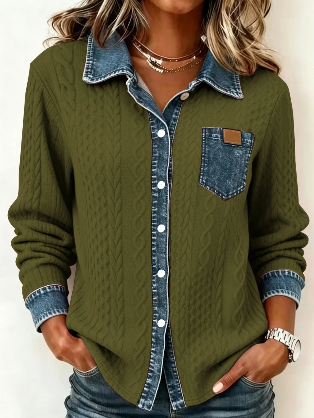 Comfortable Denim Cardigan