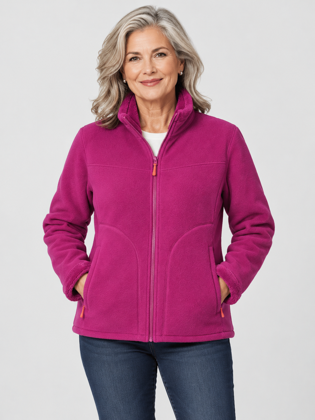 Relaxed Mock Neck Full-Zip Jacket