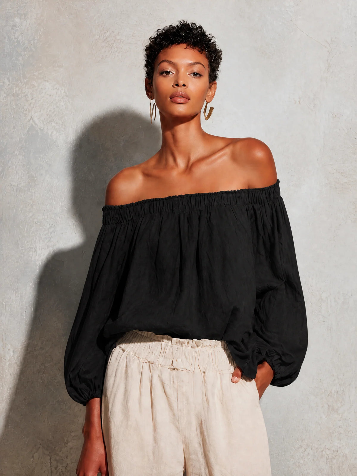 Off-Shoulder Puff Sleeve Top