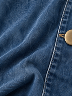 Collared Oversized Denim Jacket With Large Metal Buttons