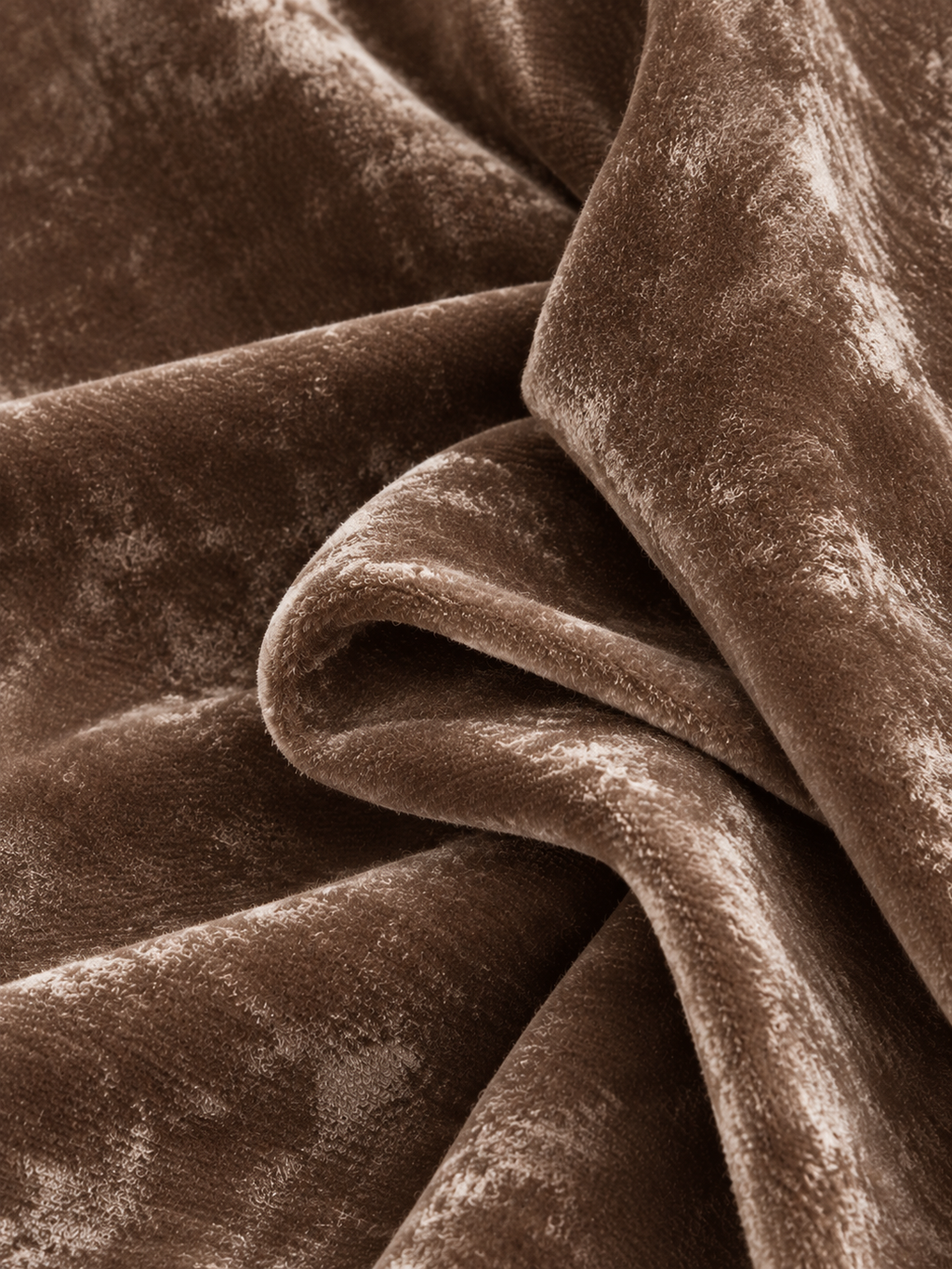 Brown Velvet Long-Sleeve Hoodie