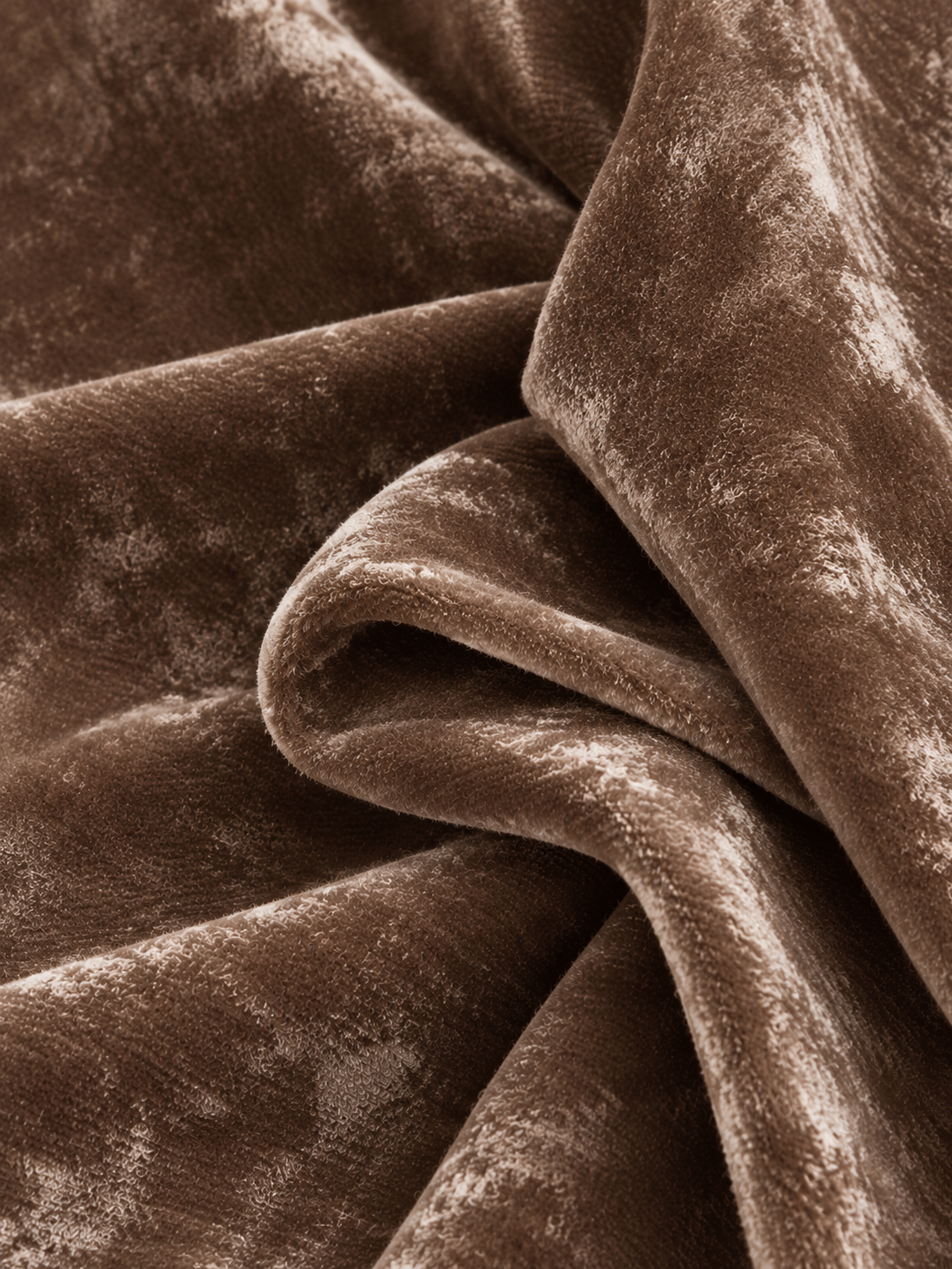 Brown Velvet Long-Sleeve Hoodie