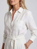 Long Sleeve Button Front Wide Leg Jumpsuit