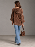 Sudadera de terciopelo con capucha y manga larga