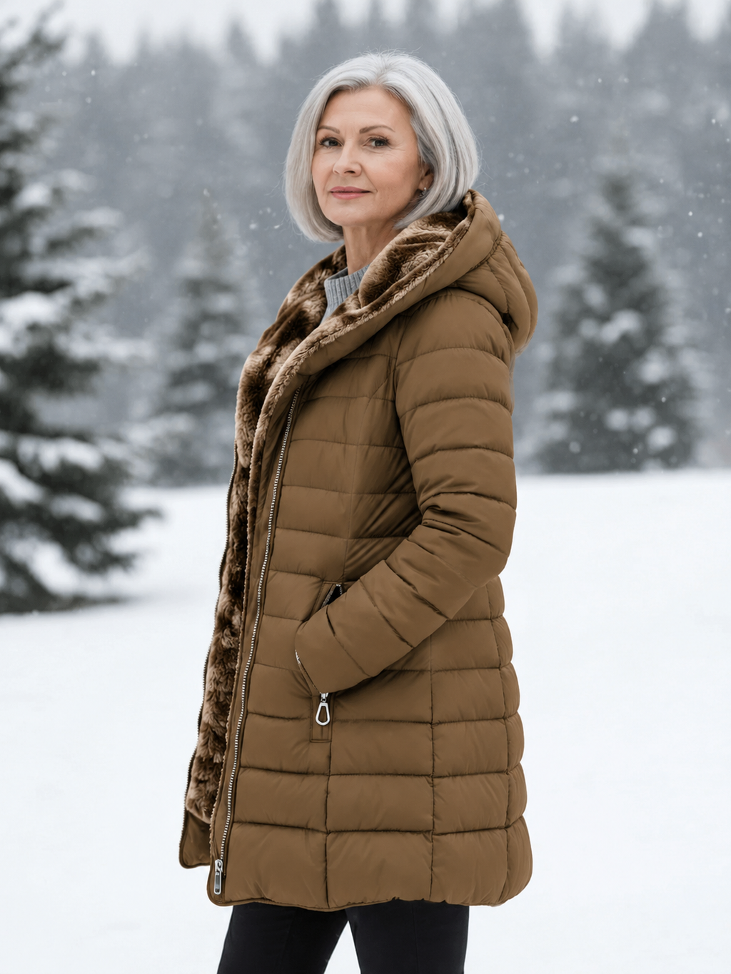 Quilted Hooded Winter Jacket