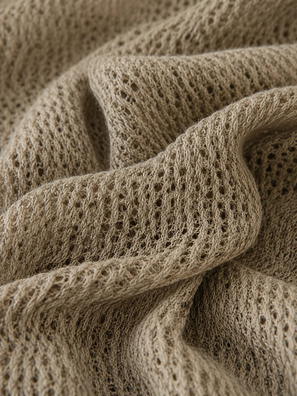 Minimalist Pointelle Half-Zip Long-Sleeve Sweater
