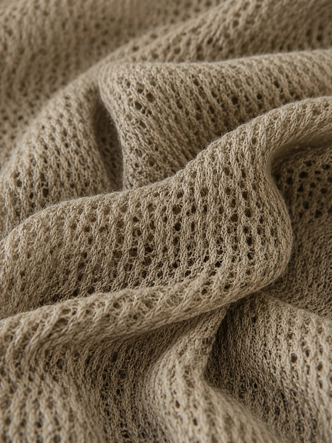 Minimalist Pointelle Half-Zip Long-Sleeve Sweater