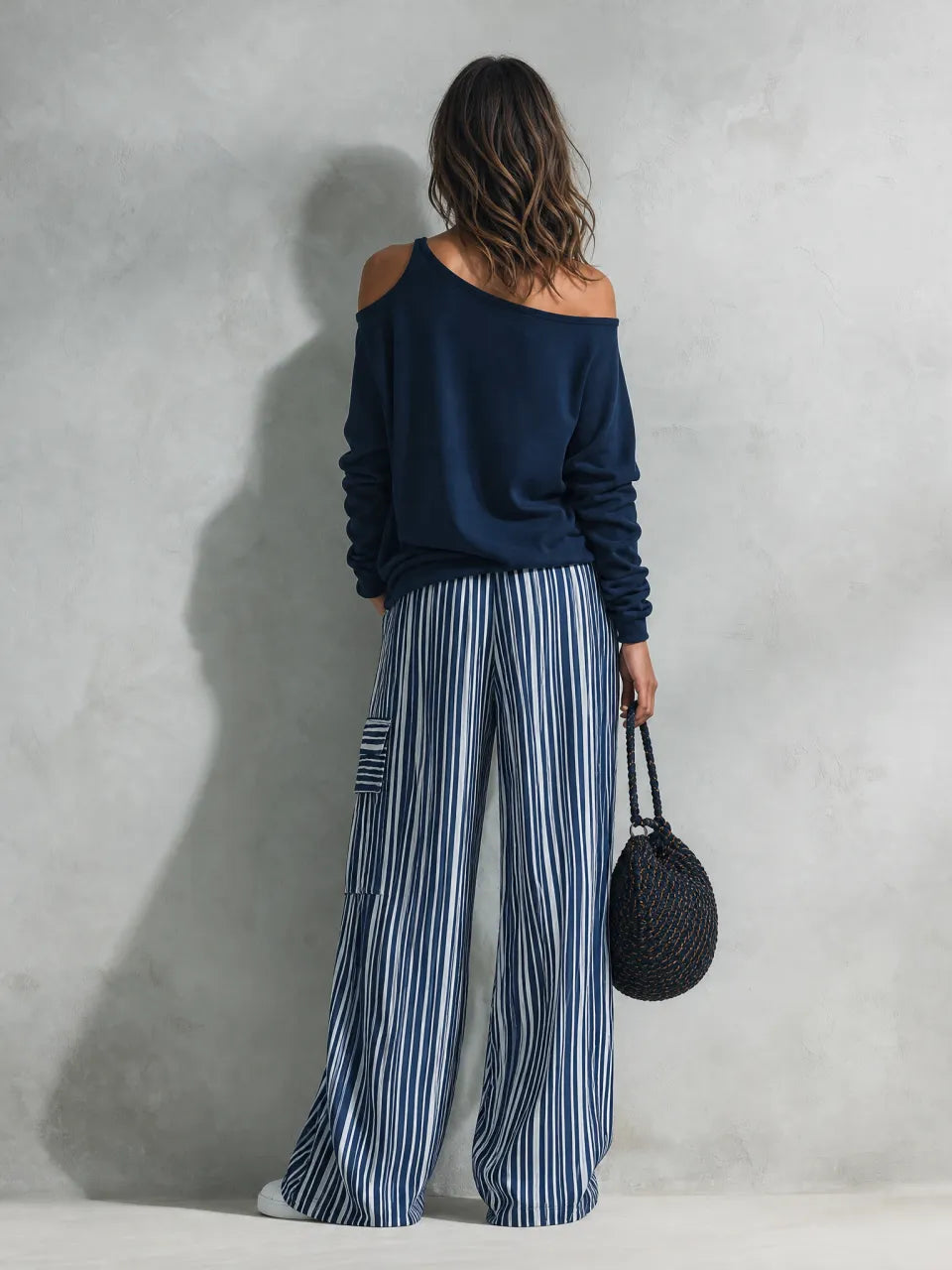 Striped Wide Leg Two Piece Set