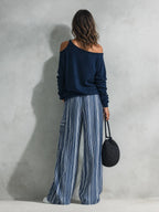 Striped Wide Leg Two Piece Set