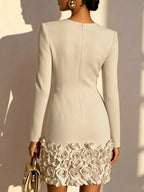 Elegant Mini Dress With 3D Flowers