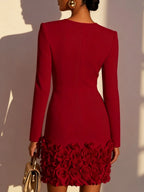 Elegant Mini Dress With 3D Flowers