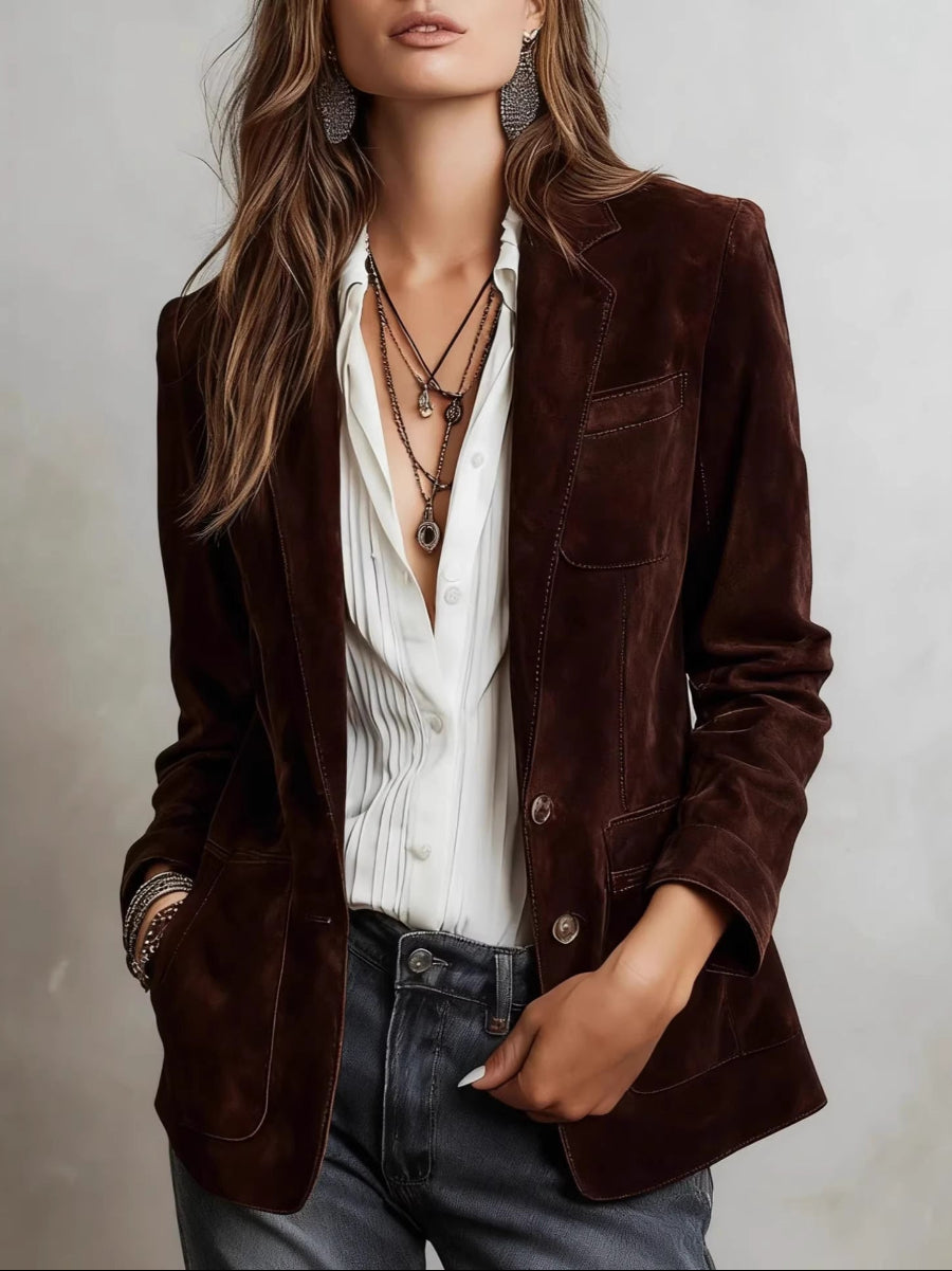 Vintage Suede Blazer Jacket