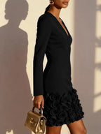 Elegant Mini Dress With 3D Flowers