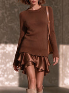 Knit Ruffle Hem Mini Dress