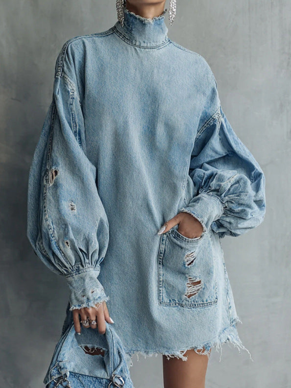 Vintage Denim Oversized Mini Dress