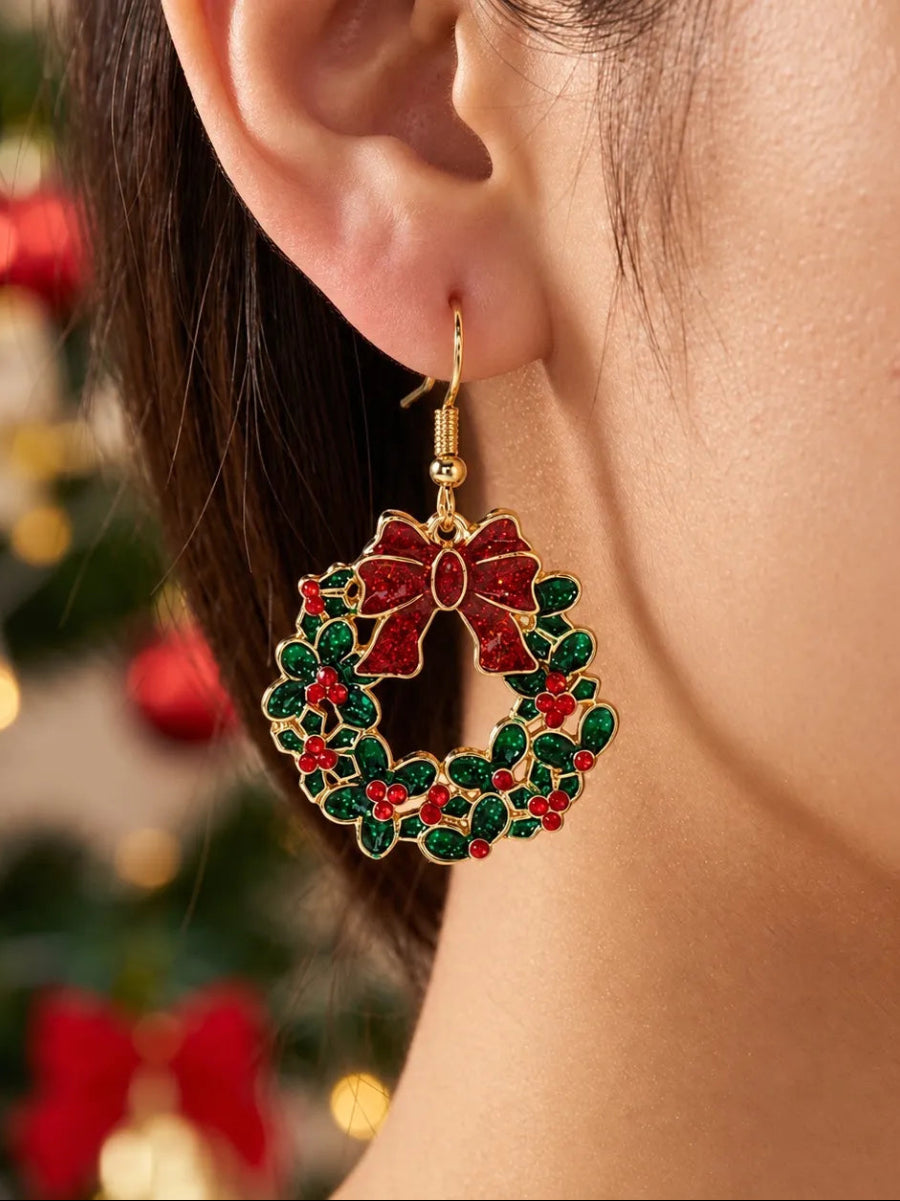 Wreath-style Festive Earrings