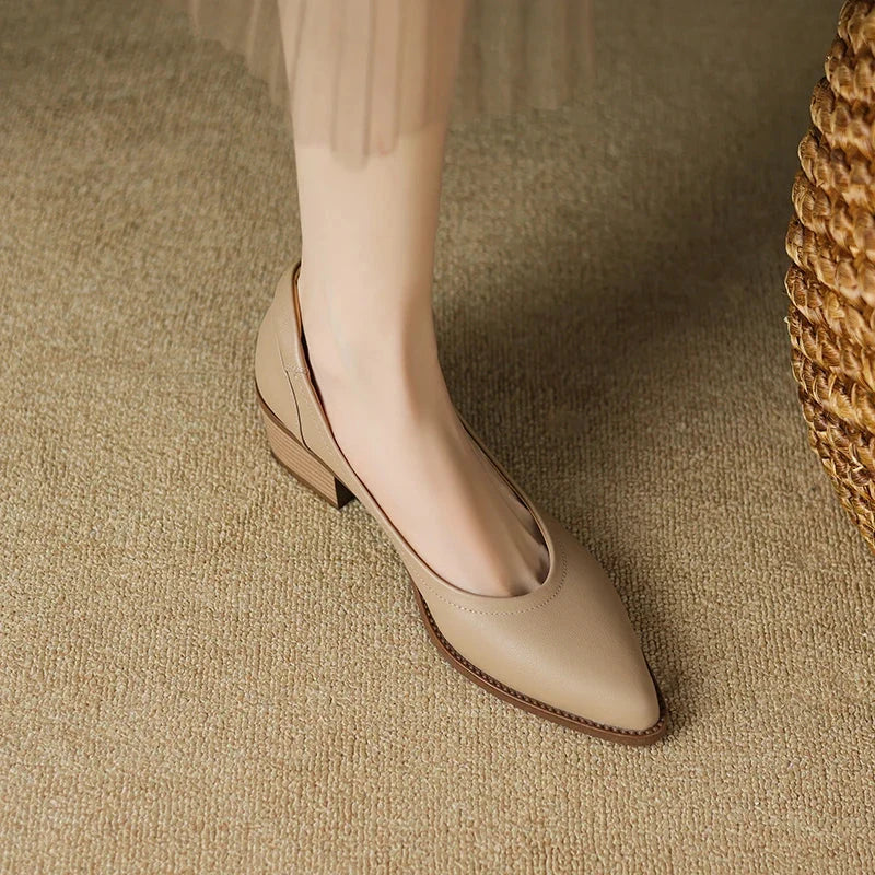 Elegant Almond-Toe Mid Heeled Mary Janes