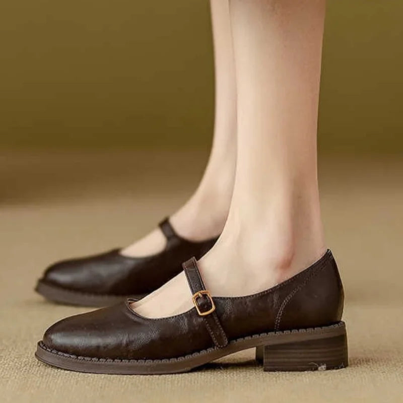 Classic Round-Toe Buckle Mary Janes