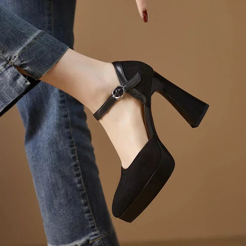 Platform Ankle-Strap Mary Jane Heels