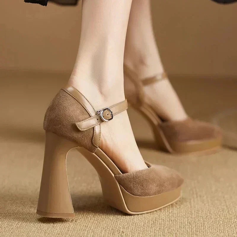 Platform Ankle-Strap Mary Jane Heels
