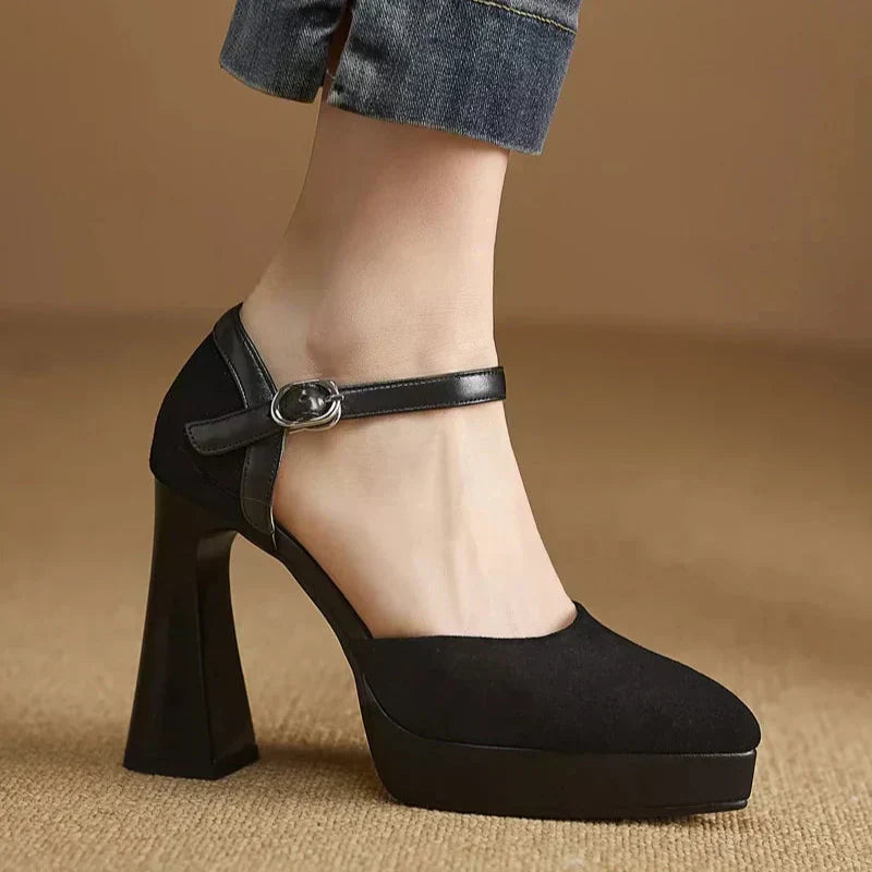 Platform Ankle-Strap Mary Jane Heels
